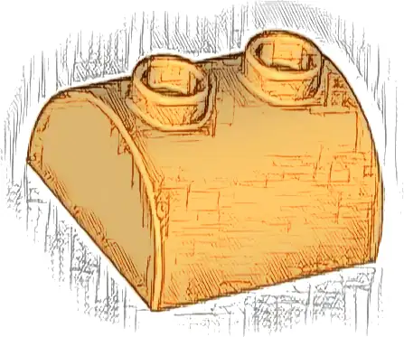 Slope, Curved 2 x 2 Double with 2 Hollow Studs