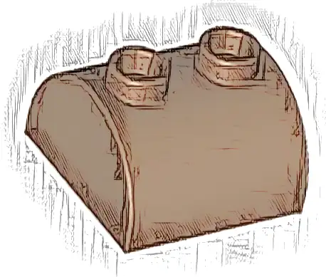 Slope, Curved 2 x 2 Double with 2 Hollow Studs