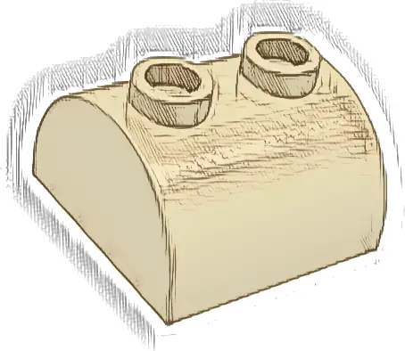Slope, Curved 2 x 2 Double with 2 Hollow Studs