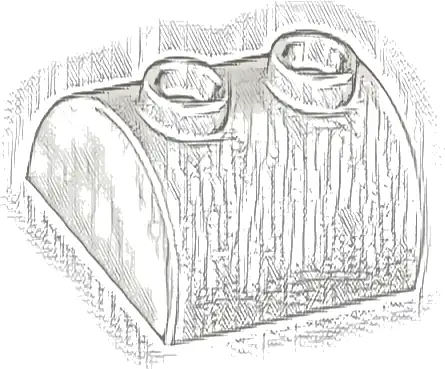 Slope, Curved 2 x 2 Double with 2 Hollow Studs