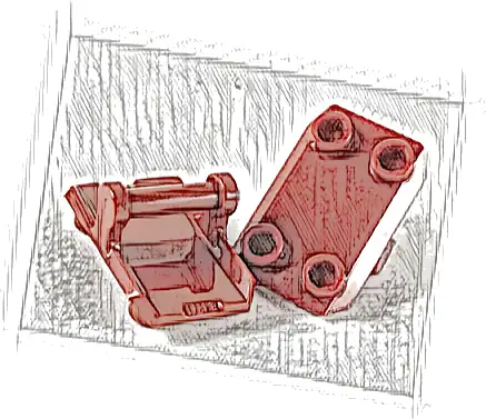 Plate, Modified 2 x 3 Inverted with 4 Studs and Bar Handle on Bottom (Rocker Plate)