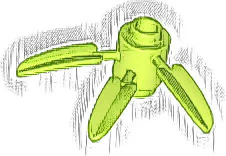 Plant Brick, Round 1 x 1 with 3 Bamboo Leaves