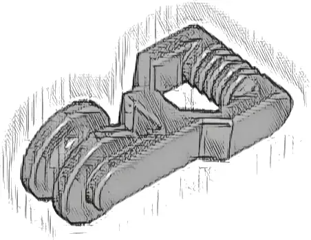 Minifigure, Utensil Zipline Trolley with Handle and Pulley Wheel