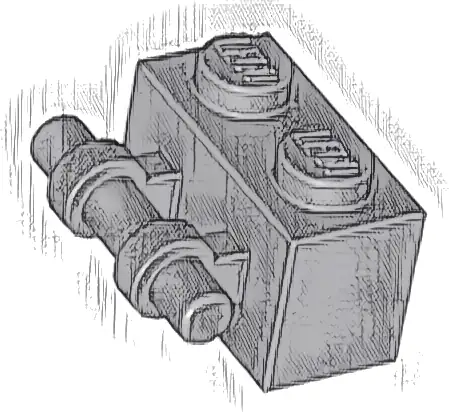 Brick, Modified 1 x 2 with Bar Handle on Side