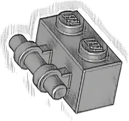 Brick, Modified 1 x 2 with Bar Handle on Side