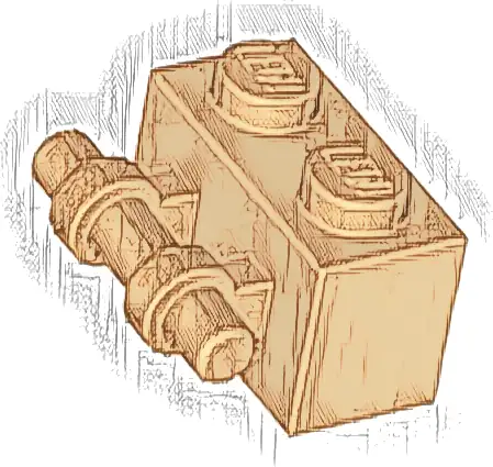 Brick, Modified 1 x 2 with Bar Handle on Side