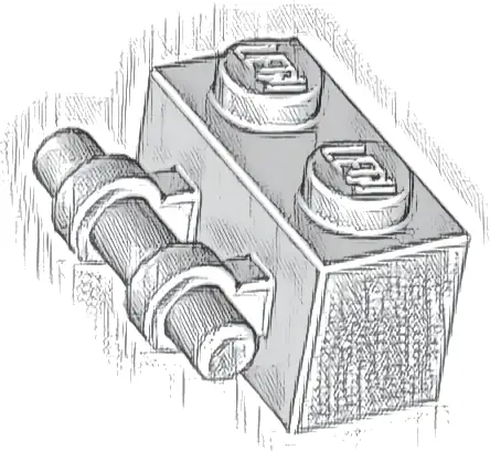 Brick, Modified 1 x 2 with Bar Handle on Side