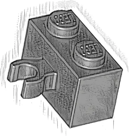 Brick, Modified 1 x 2 with Open O Clip Thick (Vertical Grip)