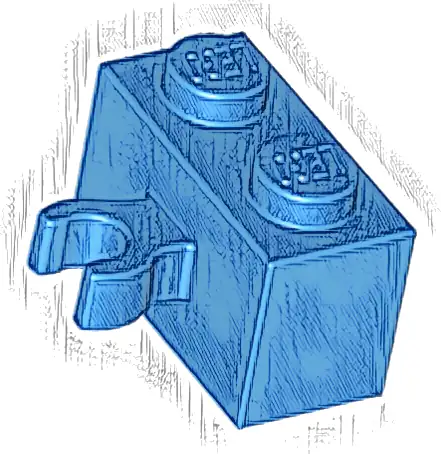 Brick, Modified 1 x 2 with Open O Clip Thick (Vertical Grip)