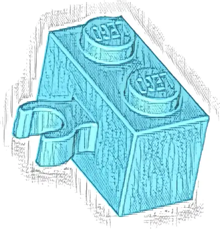 Brick, Modified 1 x 2 with Open O Clip Thick (Vertical Grip)