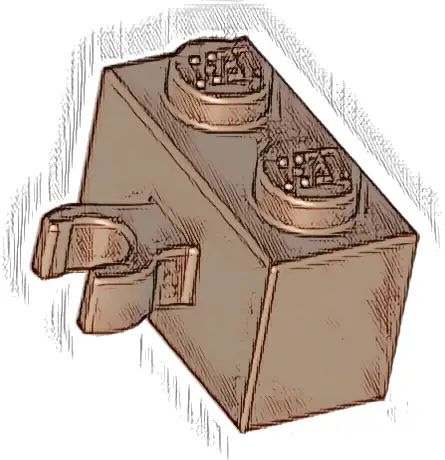 Brick, Modified 1 x 2 with Open O Clip Thick (Vertical Grip)