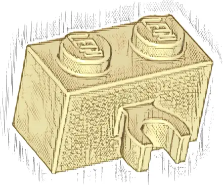 Brick, Modified 1 x 2 with Open O Clip Thick (Vertical Grip)