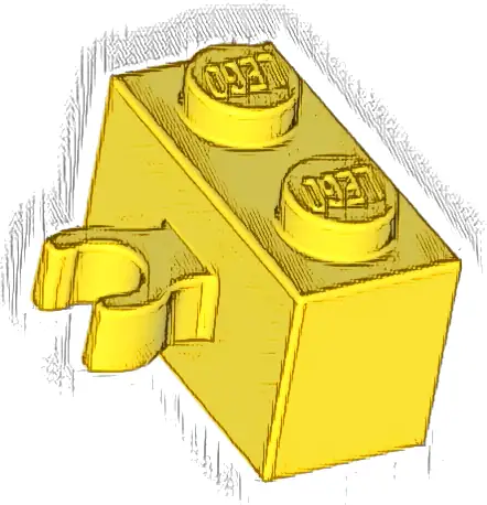 Brick, Modified 1 x 2 with Open O Clip Thick (Vertical Grip)