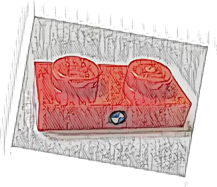 Plate 1 x 2 with BMW Logo Pattern