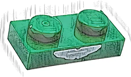 Plate 1 x 2 with White and Silver Aston Martin Logo Pattern