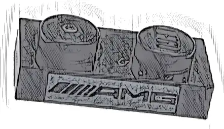 Plate 1 x 2 with AMG Logo on Silver Background Pattern