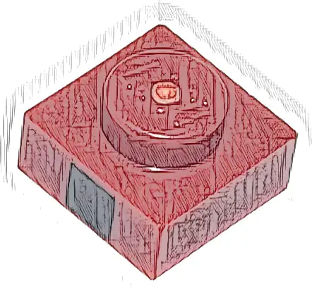 Plate 1 x 1 with Black Square Pattern