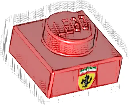 Plate 1 x 1 with Ferrari Emblem Pattern