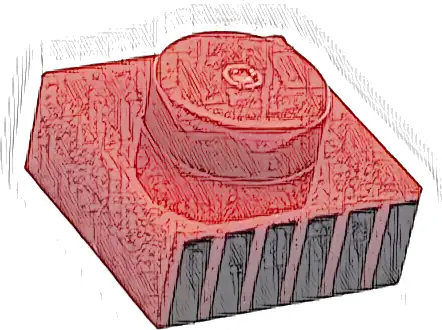 Plate 1 x 1 with 6 Black Stripes Pattern