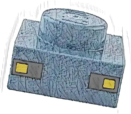 Plate 1 x 1 with Yellow Squares on Black Rectangles Pattern (Minecraft Creature Eyes)