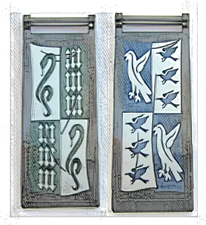 Flag 7 x 3 with Bar Handle with HP Slytherin Banner / Ravenclaw Banner Pattern (Stickers) - Set 75954