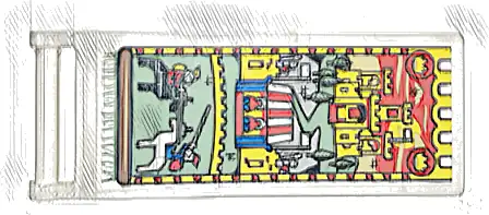 Flag 7 x 3 with Bar Handle with Tapestry with Castle Scene Pattern (Sticker) - Set 10332