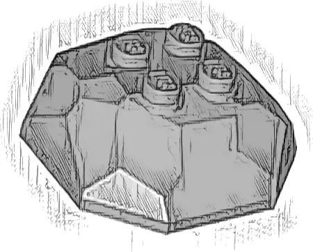 Rock 4 x 4 Octagonal Boulder, Top