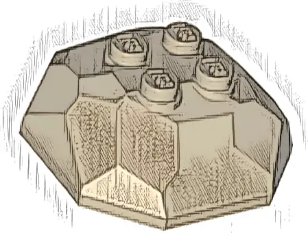 Rock 4 x 4 Octagonal Boulder, Top