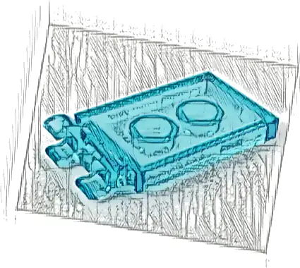 Tile, Modified 2 x 3 with 2 Open O Clips