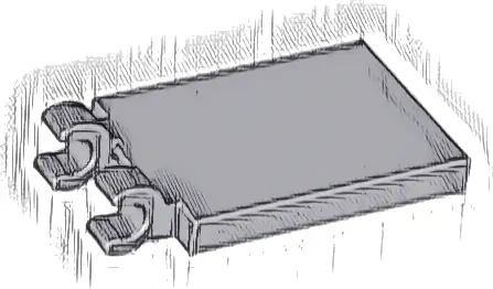 Tile, Modified 2 x 3 with 2 Open O Clips