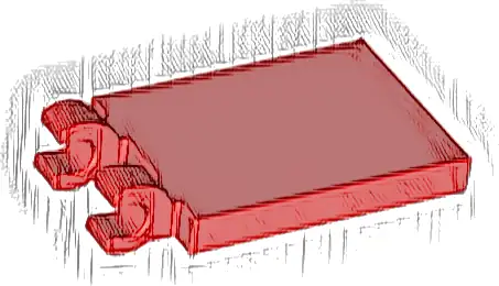 Tile, Modified 2 x 3 with 2 Open O Clips