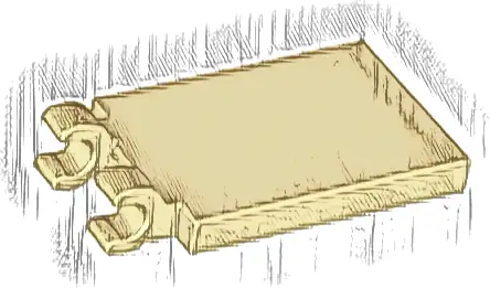 Tile, Modified 2 x 3 with 2 Open O Clips