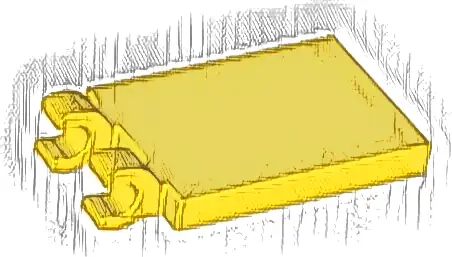 Tile, Modified 2 x 3 with 2 Open O Clips