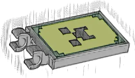 Tile, Modified 2 x 3 with 2 Clips with Black Pixelated Face on Lime and Green Background Pattern (Minecraft)