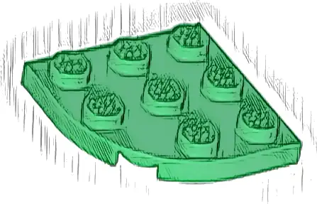 Plate, Round Corner 3 x 3