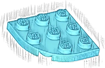 Plate, Round Corner 3 x 3