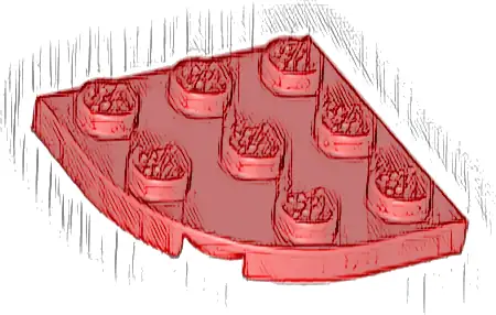 Plate, Round Corner 3 x 3