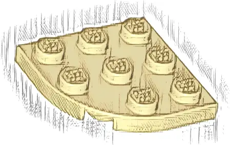 Plate, Round Corner 3 x 3