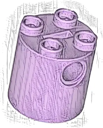 Brick, Round 2 x 2 x 2 Robot Body - with Bottom Axle Holder x Shape + Orientation