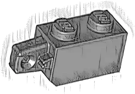 Hinge Brick 1 x 2 Locking with 1 Finger Vertical End