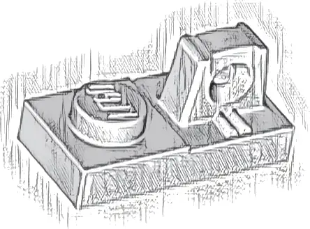 Hinge Plate 1 x 2 Locking with 1 Finger on Top