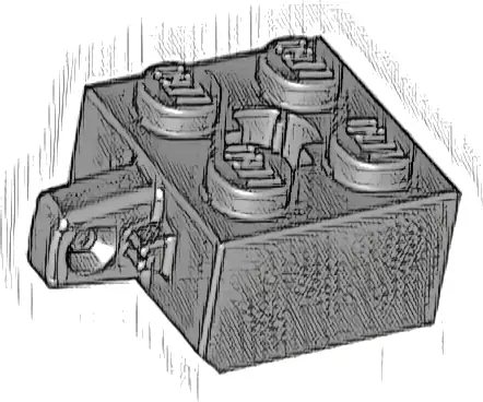 Hinge Brick 2 x 2 Locking with 1 Finger Vertical and Axle Hole
