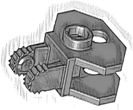 Hinge 1 x 2 Locking with 2 Fingers and Tow Ball Socket