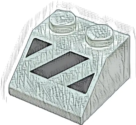 Slope 45 2 x 2 with Black Danger Stripes Pattern (Sticker) - Sets 60428 / 60441