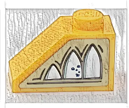 Slope 45 2 x 1 with HP Mirror of Erised Ornament Pattern Model Left Side (Sticker) - Set 75954