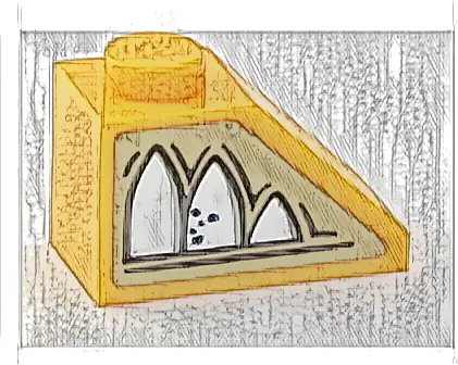 Slope 45 2 x 1 with HP Mirror of Erised Ornament Pattern Model Right Side (Sticker) - Set 75954