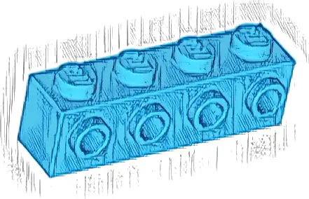 Brick, Modified 1 x 4 with Studs on Side