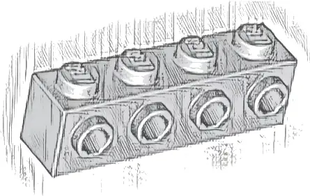 Brick, Modified 1 x 4 with Studs on Side
