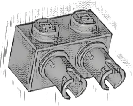 Brick, Modified 1 x 2 with Pins