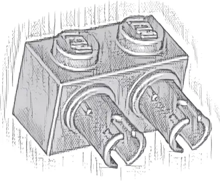 Brick, Modified 1 x 2 with Pins